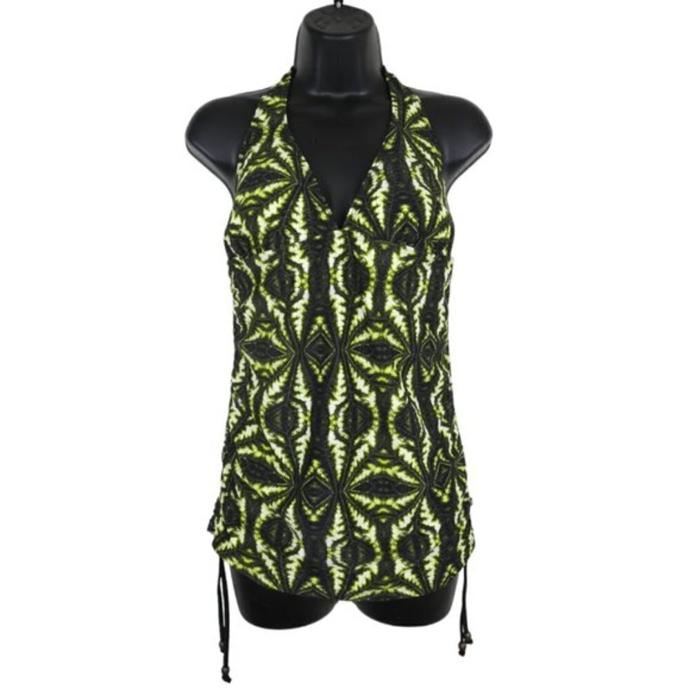 La Vie En Rose Geo Patterned Multicolor Swimsuit Top Size Large